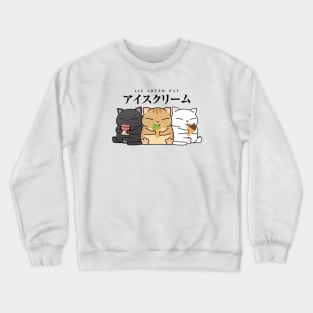 Chubby Cat Trio Ice Cream Crewneck Sweatshirt